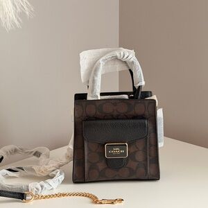 Coach Brown Signature Mini Pepper crossbody